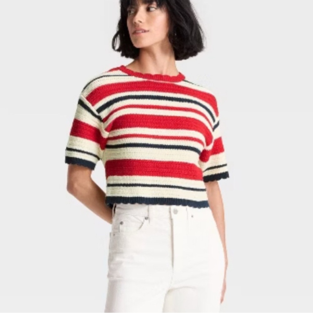 Universal Thread Red and White Striped Sweater